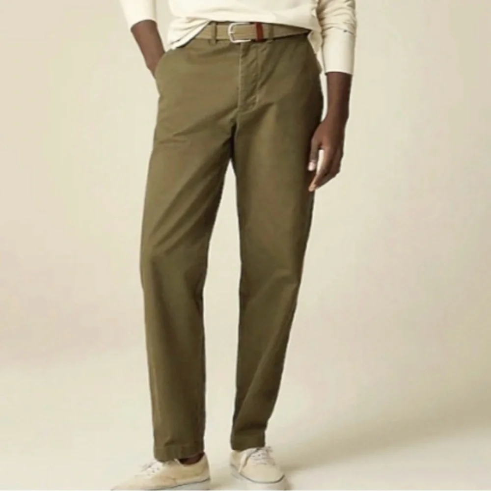 NWOT J. CREW Green Khaki Jeans Pant Men’s 30 x 32 Cotton Straight Sutton Style